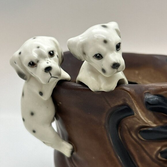 Vtg Lipper and Mann Porcelian Playful Dalmatian‎ Puppy/Dog  in Boot Firehouse - Picture 2 of 13